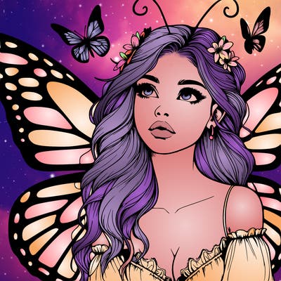 butterfly fairy realistic girl