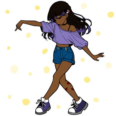 realistic girl danceing