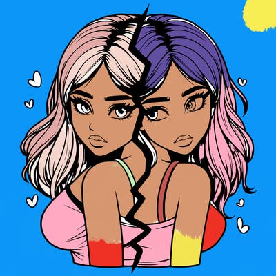 realistic girl split