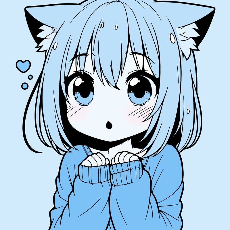 shy anime catgirl