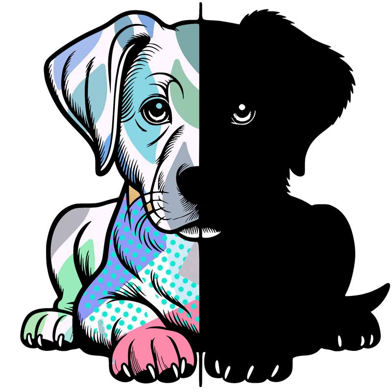 realistic dog split picture