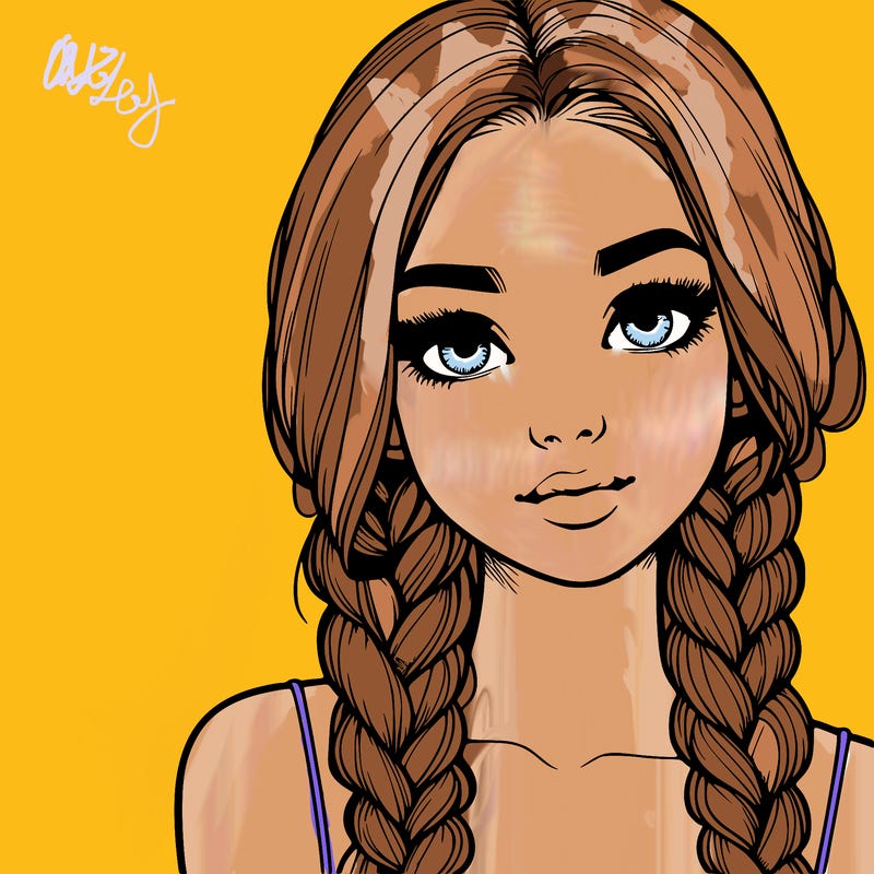 realistic girl with braids