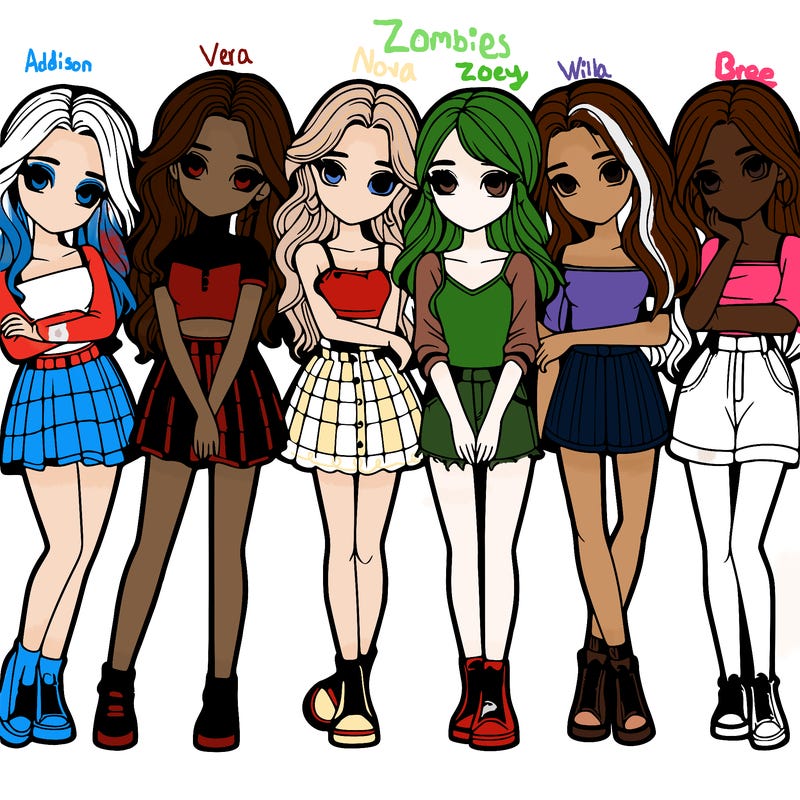 a group of girls realistic