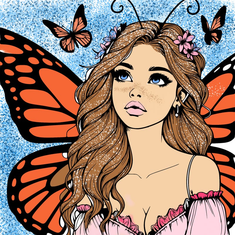 butterfly fairy realistic girl