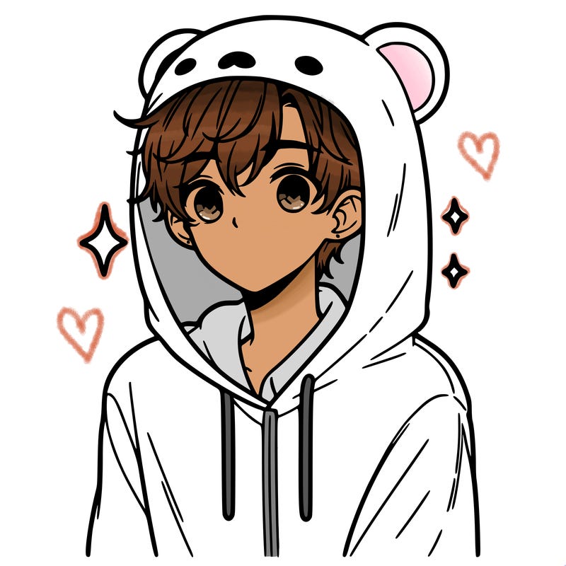 a 17 year old boy in a cute animal hoodie