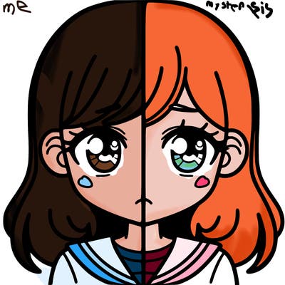 a split of a girl