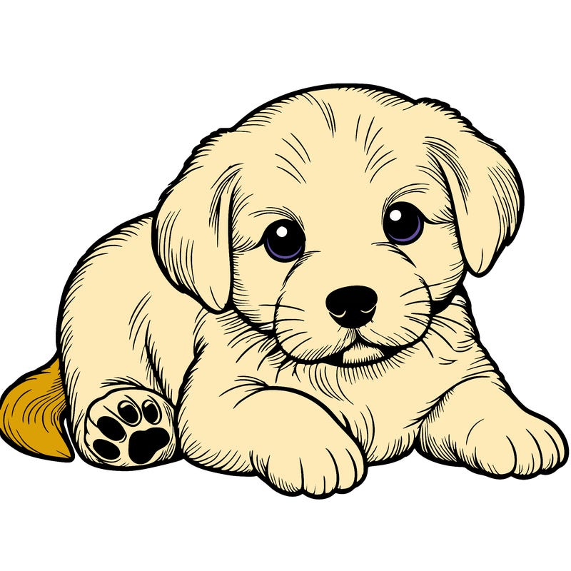 a cute realistic puppy