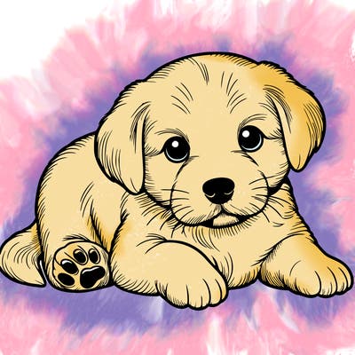 a cute realistic puppy