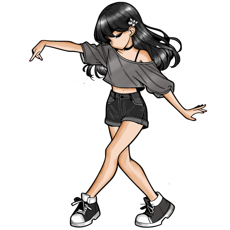realistic girl danceing