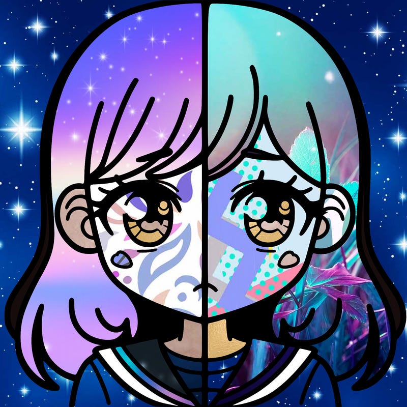 a split of a girl