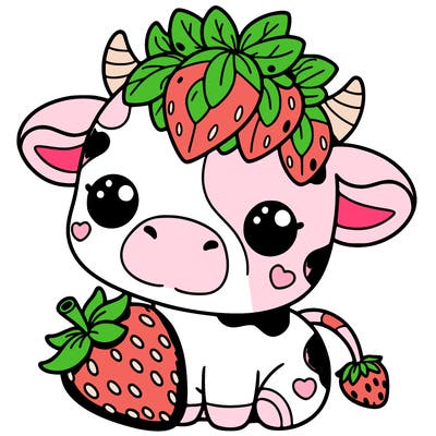 cute strawberry cow