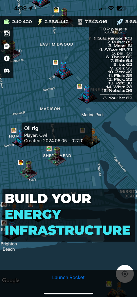Real World Map War Strategy - Strategic map view showing energy infrastructure and oil rigs