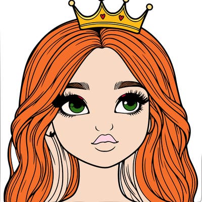 a realistic girl with a crown on
