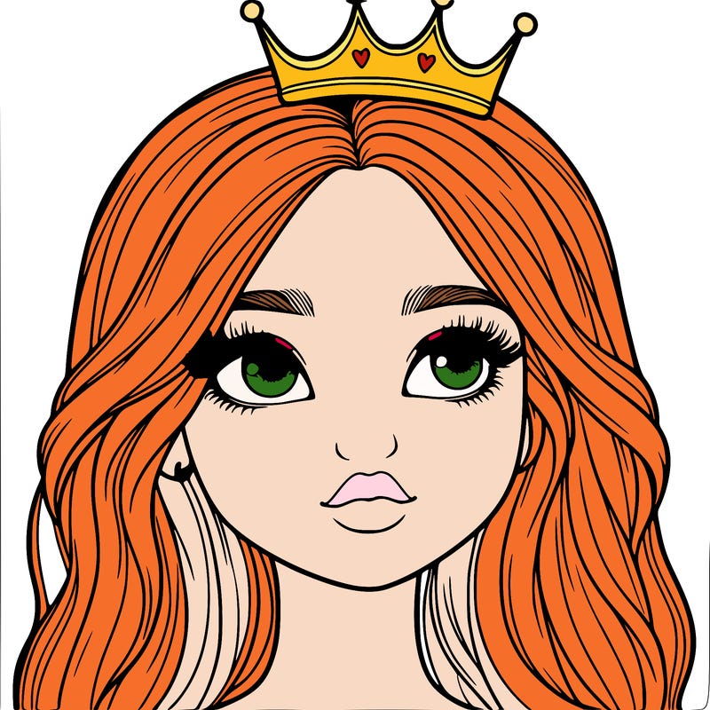 a realistic girl with a crown on