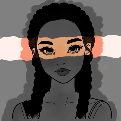 realistic girl with braids