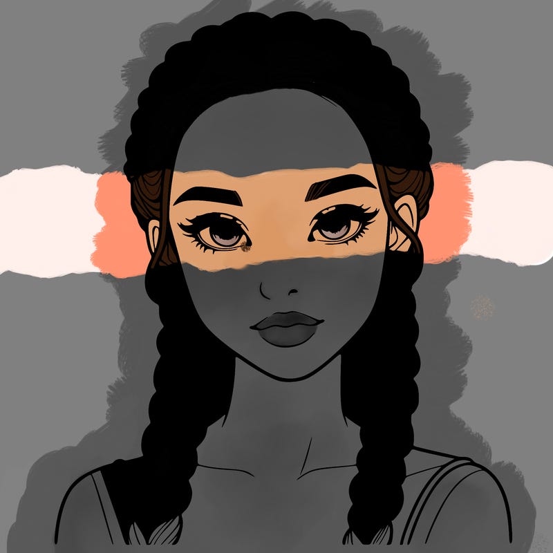 realistic girl with braids