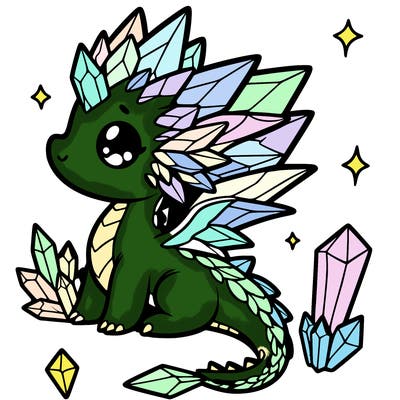 little cute crystal dragon
