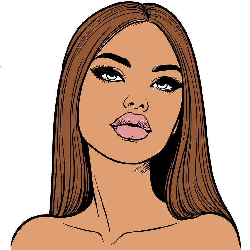 realistic woman with full lips