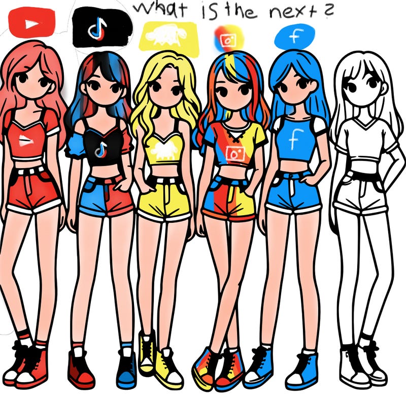 a group of girls wearing crop tops and shorts