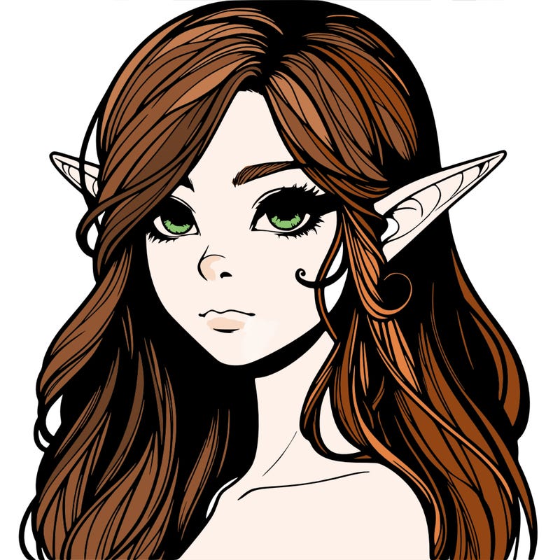 elf girl realistic dark fantasy