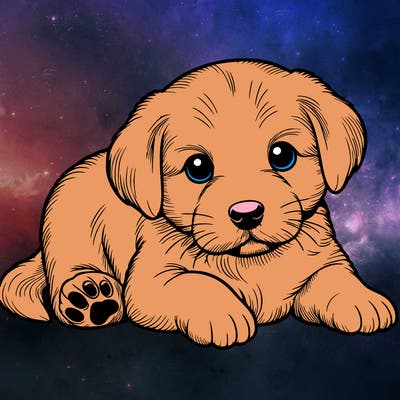 a cute realistic puppy