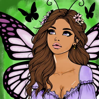 butterfly fairy realistic girl