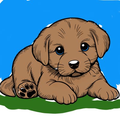 a cute realistic puppy