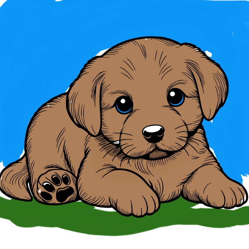 a cute realistic puppy