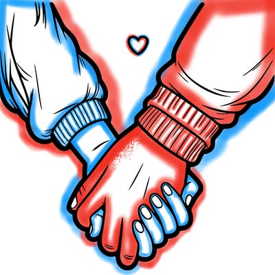 two holding hand one girl hand and one boy hand