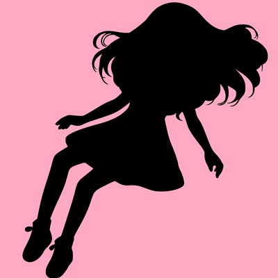 realistic girl floating