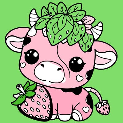 cute strawberry cow