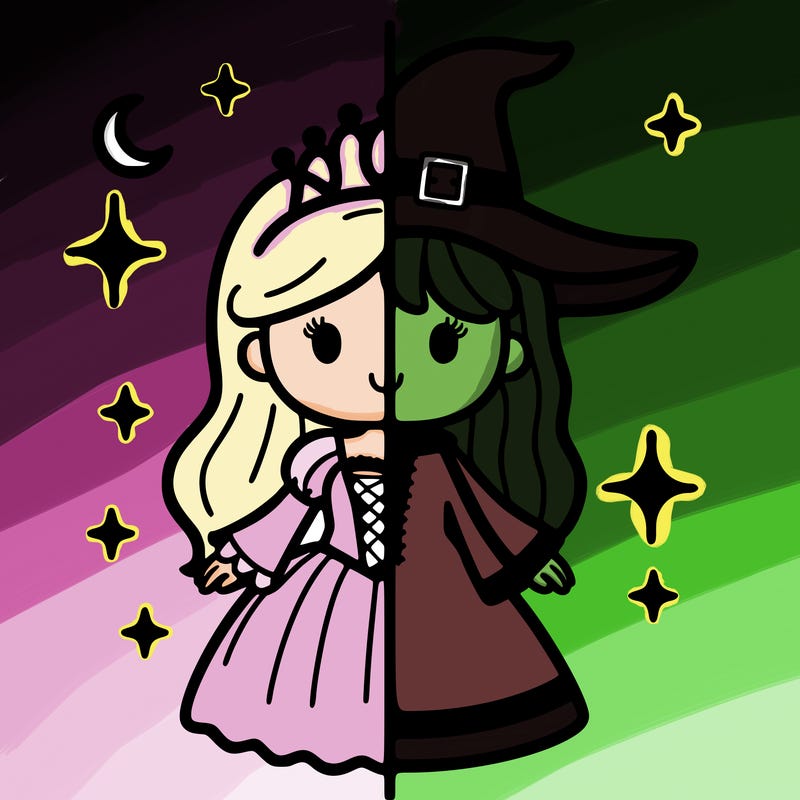 split princess and witch