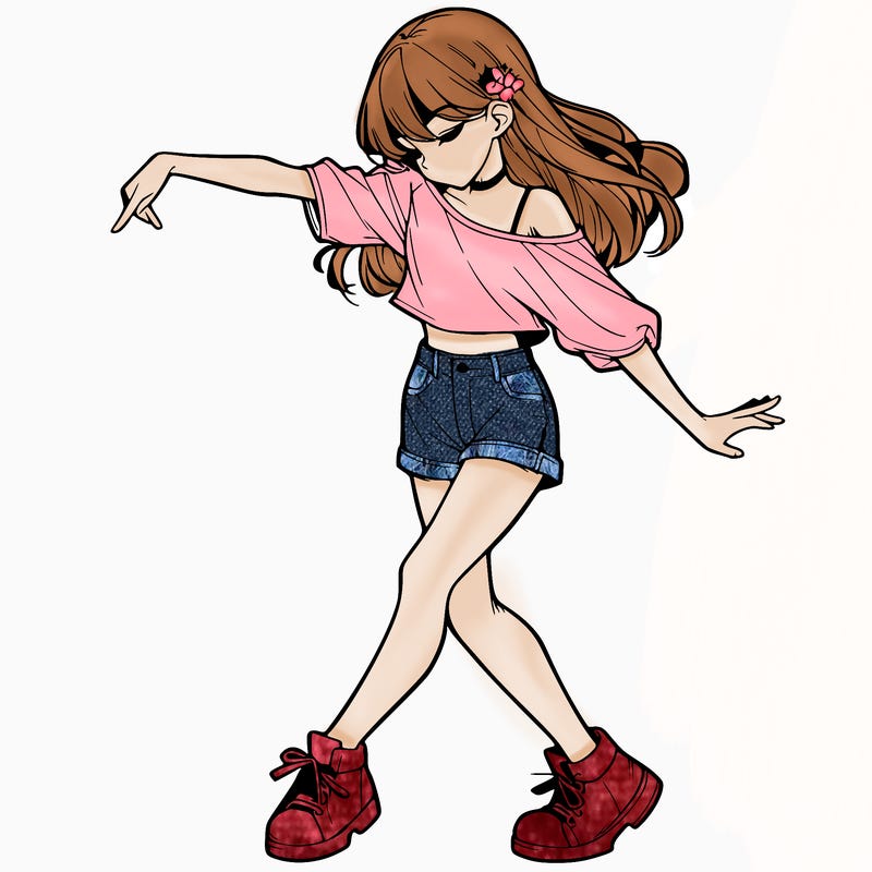 realistic girl danceing