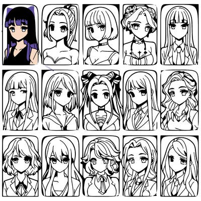 girls that look diffrent anime