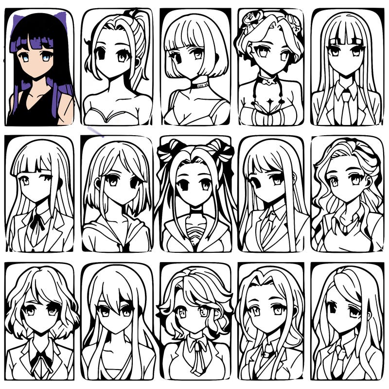 girls that look diffrent anime