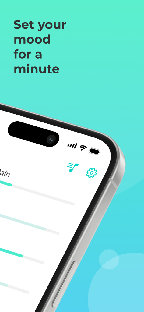Noizio — focus, relax, sleep - Noizio app minimalist sound mixer interface on a smartphone