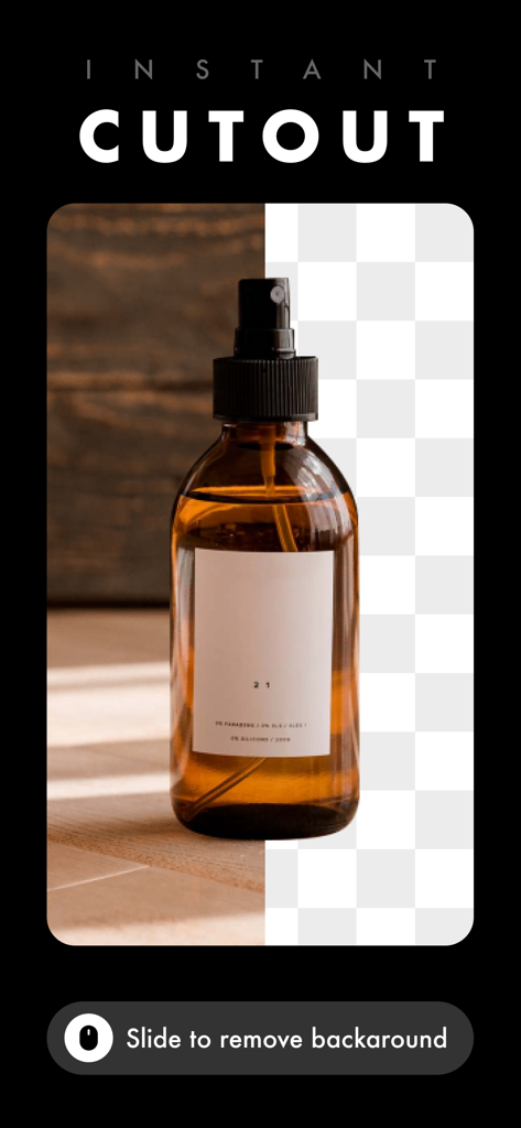 Remove Bg - Background Eraser - Eliminación instantánea del fondo de una botella de spray para fotografía de producto profesional