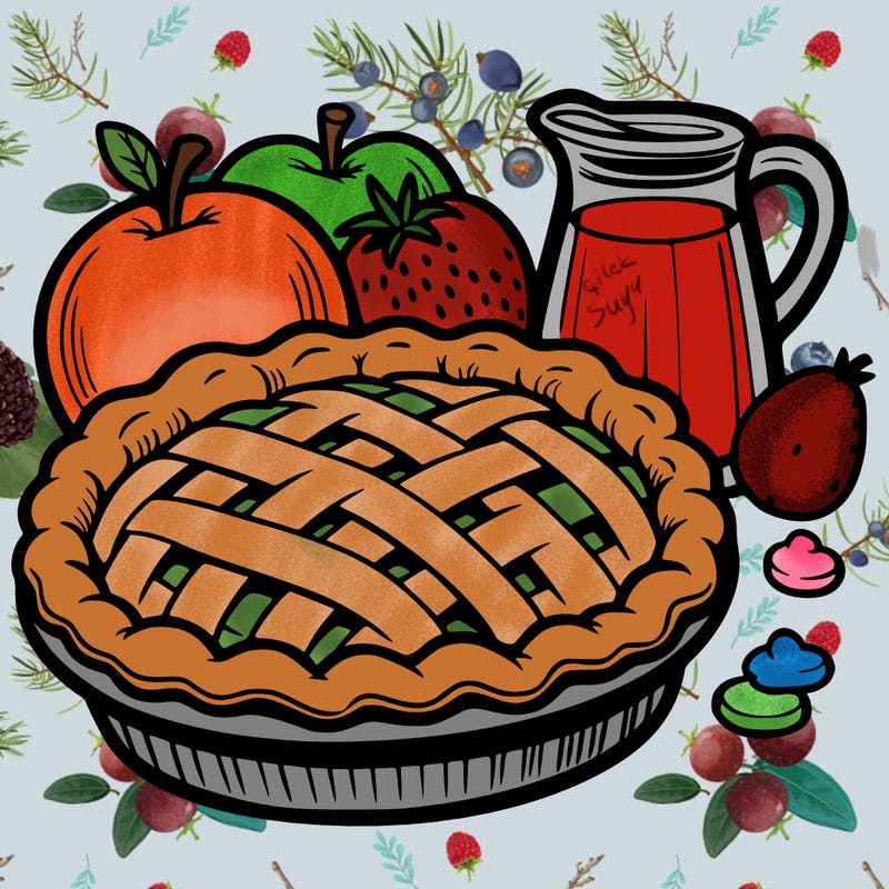 a pie of food