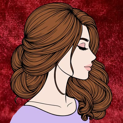 realistic woman's head & hair