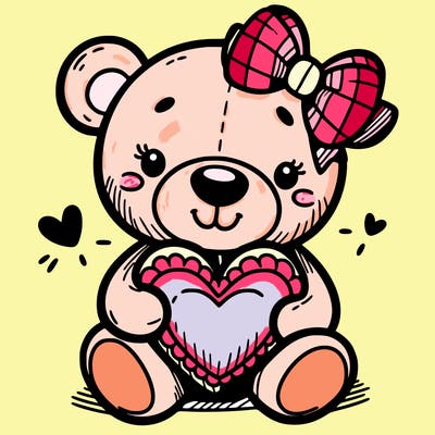 teddy bear hugging a heart