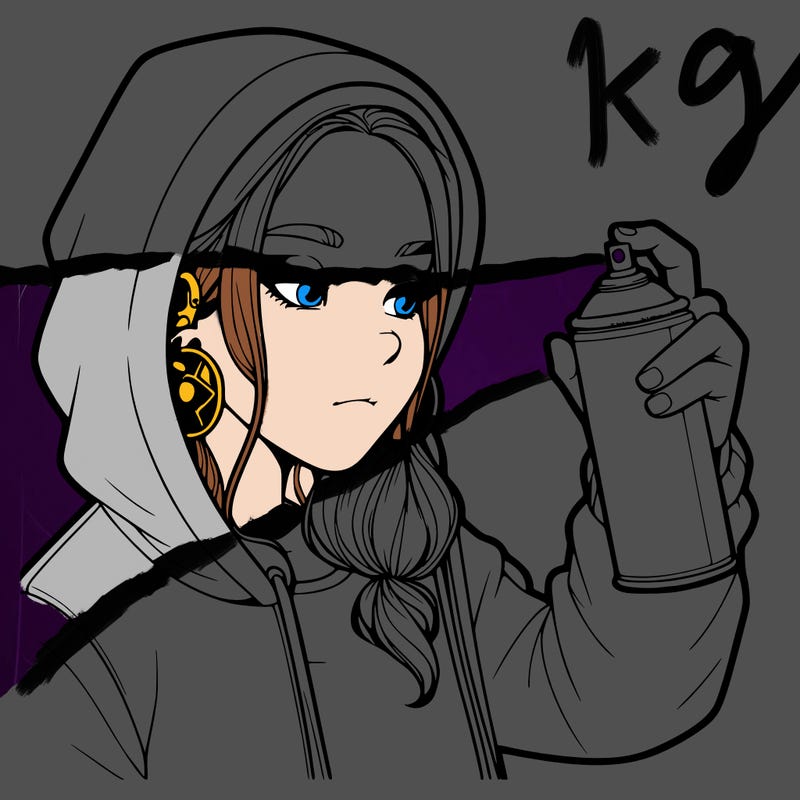 a realistic girl, spray painting