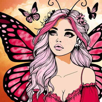 butterfly fairy realistic girl