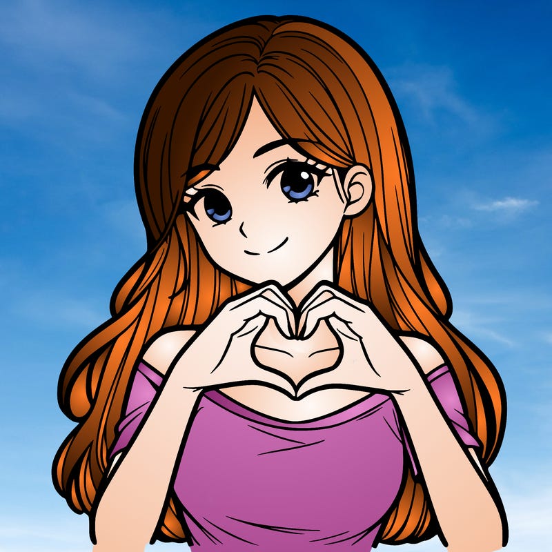 a pretty girl making a heart with her fingers