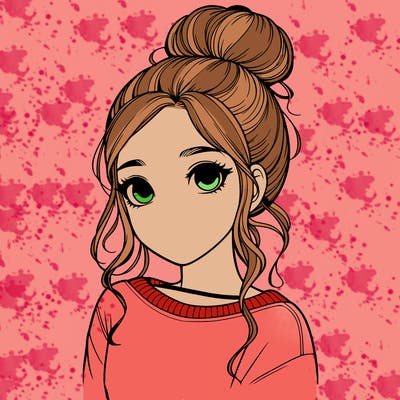 realistic girl with bun