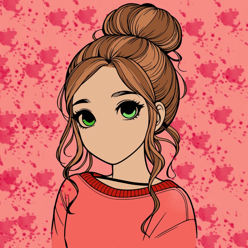 realistic girl with bun