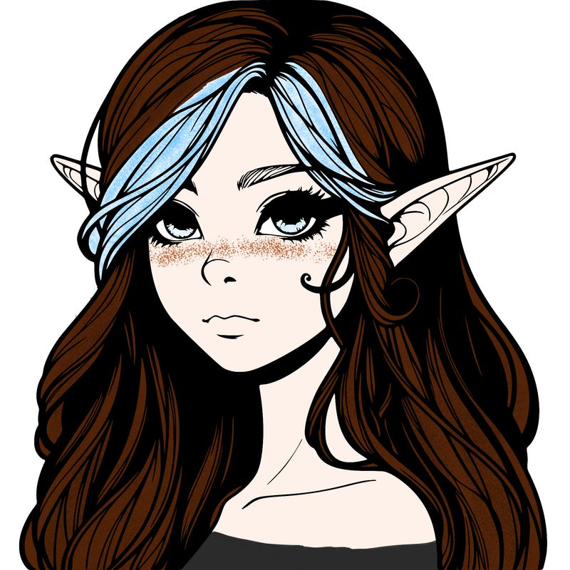 elf girl realistic dark fantasy