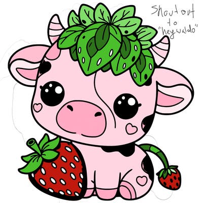 cute strawberry cow