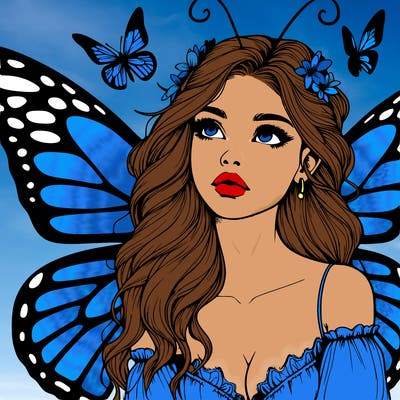 butterfly fairy realistic girl