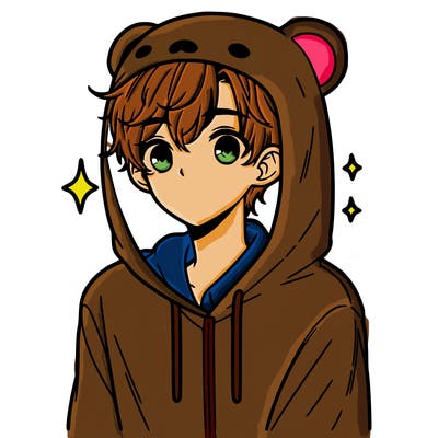 a 17 year old boy in a cute animal hoodie