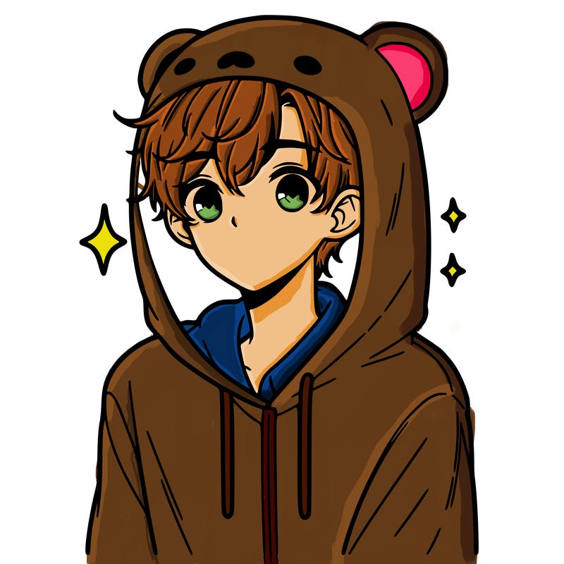 a 17 year old boy in a cute animal hoodie